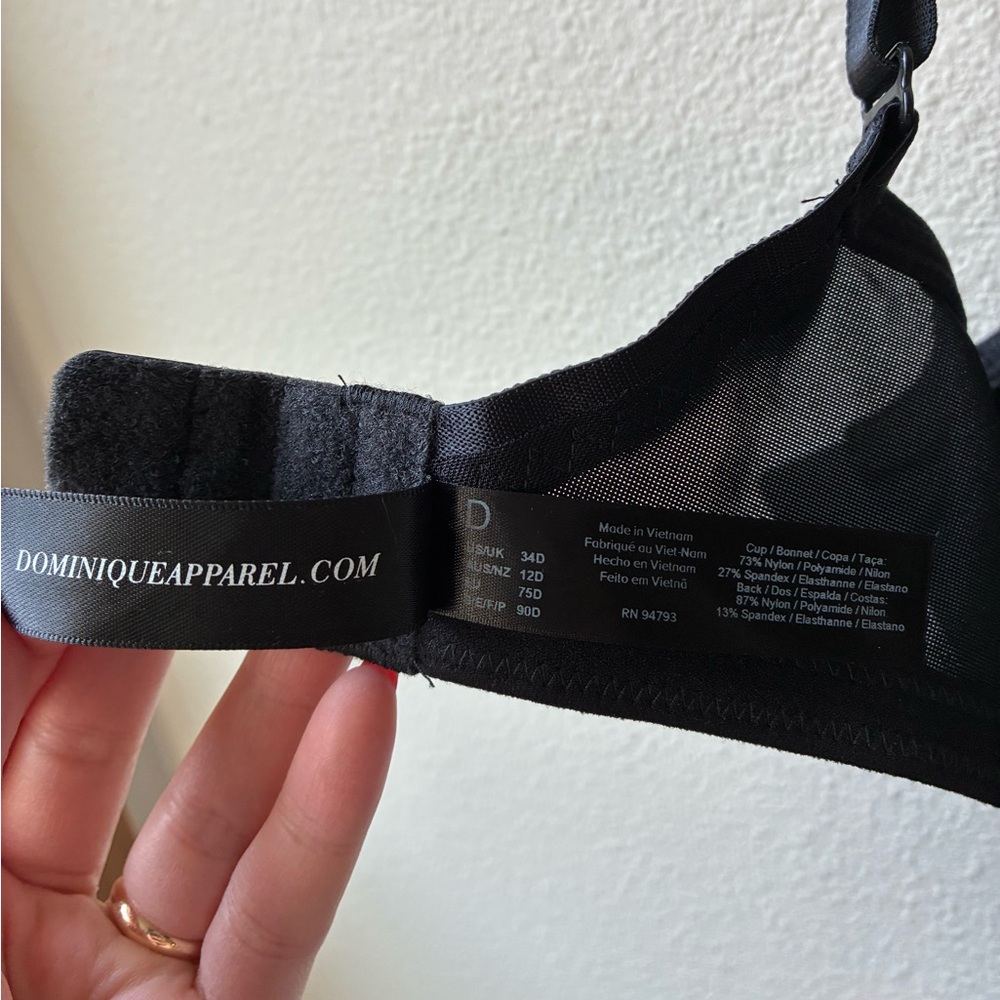 NWT Dominique Lila Everyday Lace Minimizer Bra 7001 in Black (Size: 34D) - Picture 11 of 14